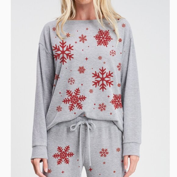 PHIL LOVE Snowflake 2 Piece Loungewear Set - Picture 2 of 4